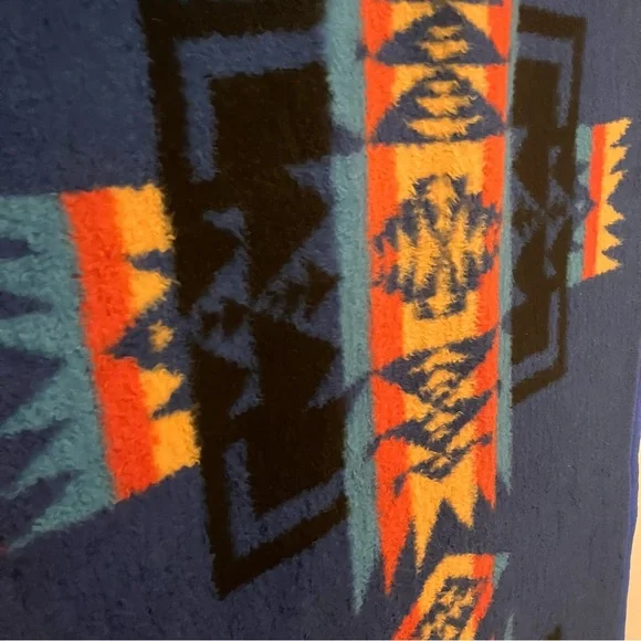 BIEDERLACK Vintage Aztec Southwestern Reversible Blanket 74”X55” Made In USA - Picture 7 of 11